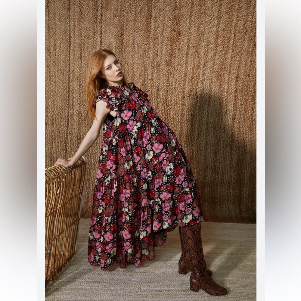 CINQ À SEPT Ricki Floral Dress Asymmetrical Size 4 NWT